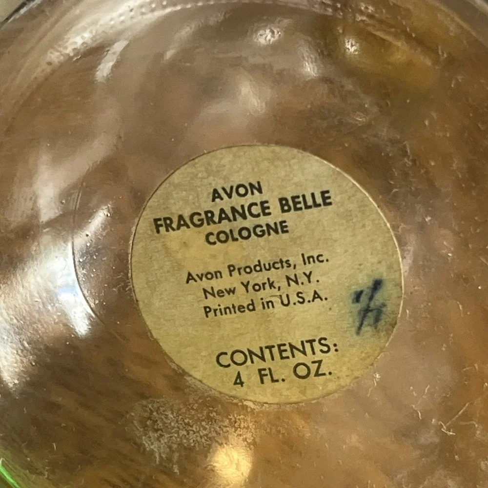 Vintage Avon Fragrance Belle Cologne Glass 4oz Bell Shaped Decanter Clear 1970s